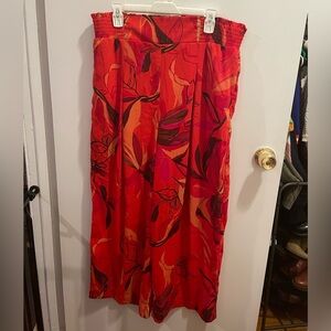 A New Day Wide Leg Tropical Print Pants